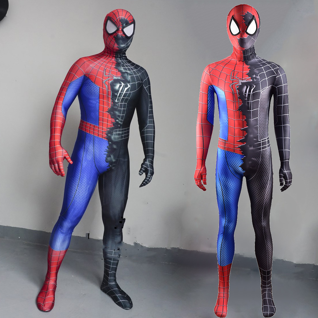 Meleras de una pieza de Spider-Man Raimi Red and Blue Fusion Cosplay Cosplay Marvel Marvel Halloween Anime Cosplay